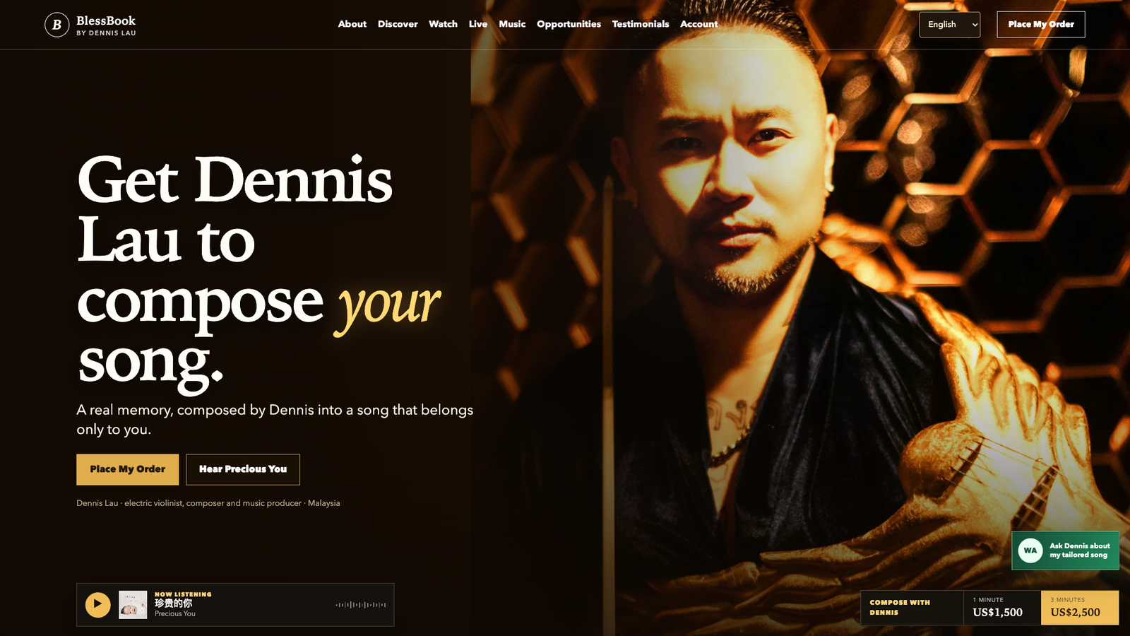 DENNIS LAU: BlessBook: jenama artis & pengalaman muzik